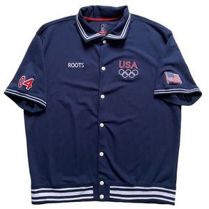 Vintage Men's Roots Shirt 2XL Navy USA 2004 Olympics Parade Opening Ceremony